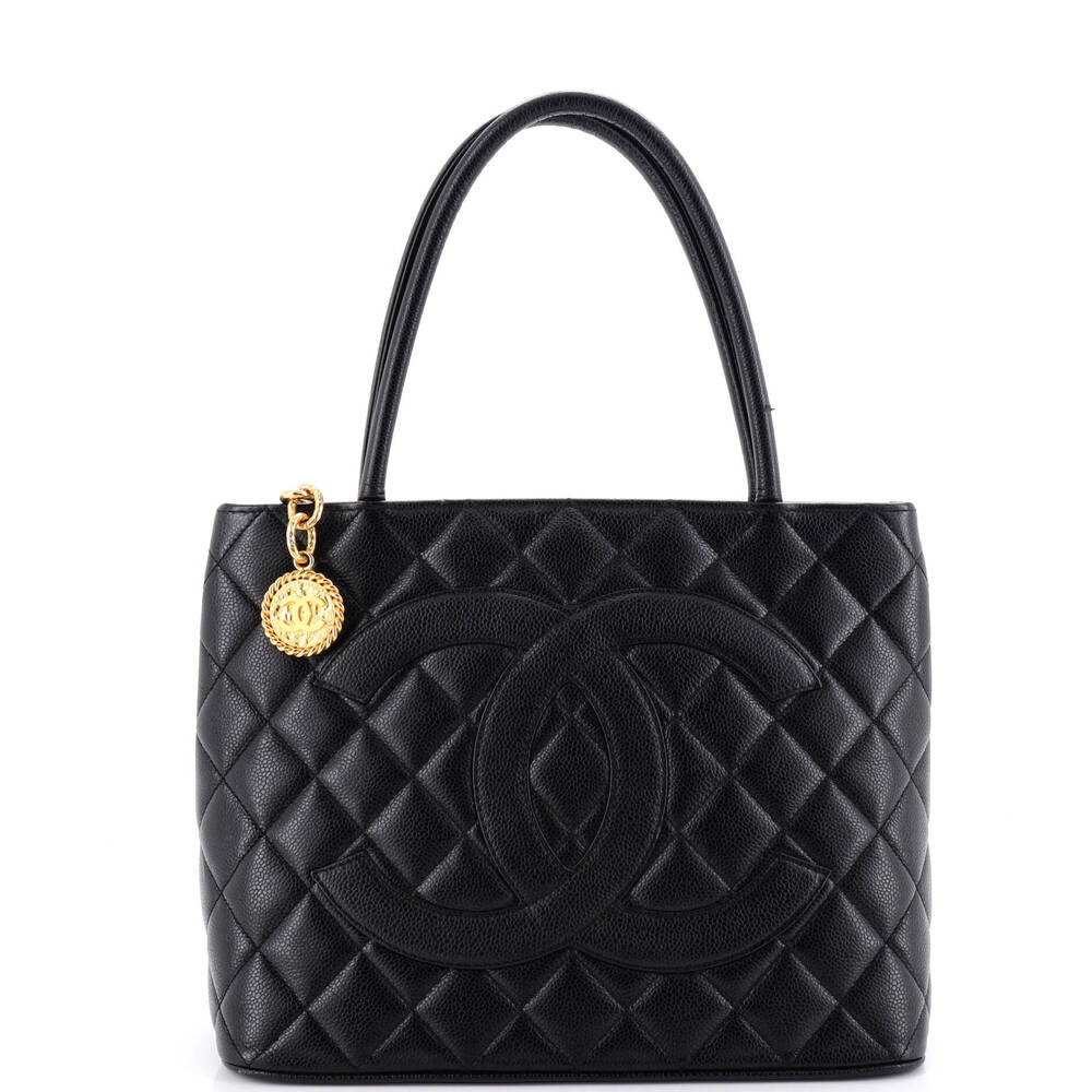 Chanel Medallion Tote Quilted Caviar #262232C25B